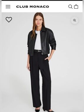 Club Monaco Black Borrem Pleated Pant Size 2